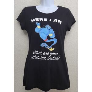 Disney Black Genie Here I Am What Are Your Other Two Wishes? Graphic Shirt 7 9